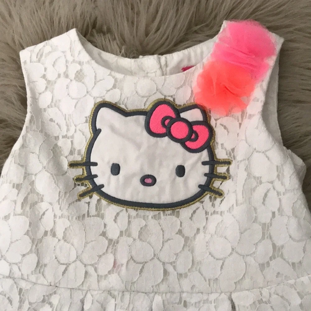 HELLO KITTY Girls White Lece Formal/ Birthday Dress | 2T